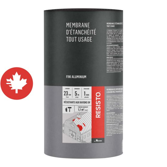 All-purpose waterproofing membrane - 9" x 16.4' - Aluminium