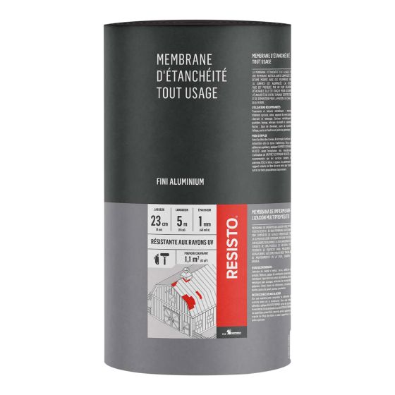 Membrane d'étanchéité tout usage, 9" x 16,4', aluminium