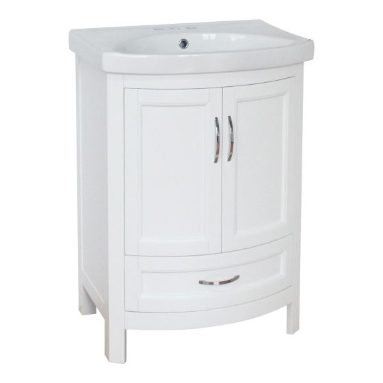 Vanity and Sink - Bellina - White - 2 Doors/1 Drawer - 24" x 34"