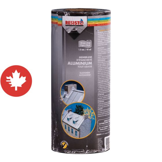 Membrane d'étanchéité tout usage, 36" x 16,4', aluminium