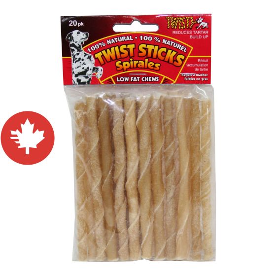 Rouleau torsadé en cuir pour chien, 7 x 13 cm, 20/pqt