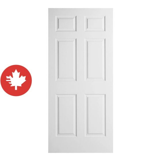 Porte intérieure à six panneaux, blanc, 1 3/8" x 32" x 80"