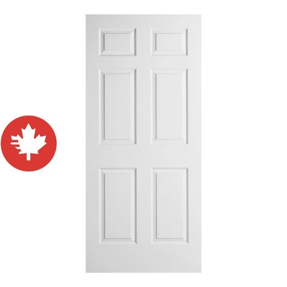 Porte intérieure à six panneaux, blanc, 1 3/8" x 28" x 80"