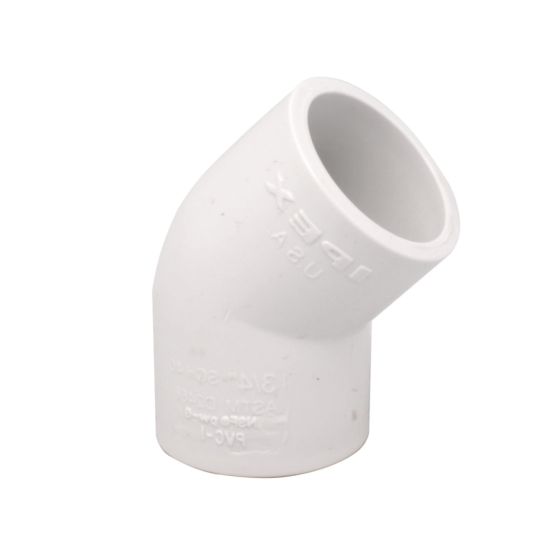 Coude de 45°, 1", blanc