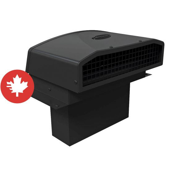 Clapet d'évacuation mural VMAX-AF avec tuyau rectangulaire, 3 1/4" x 10", noir