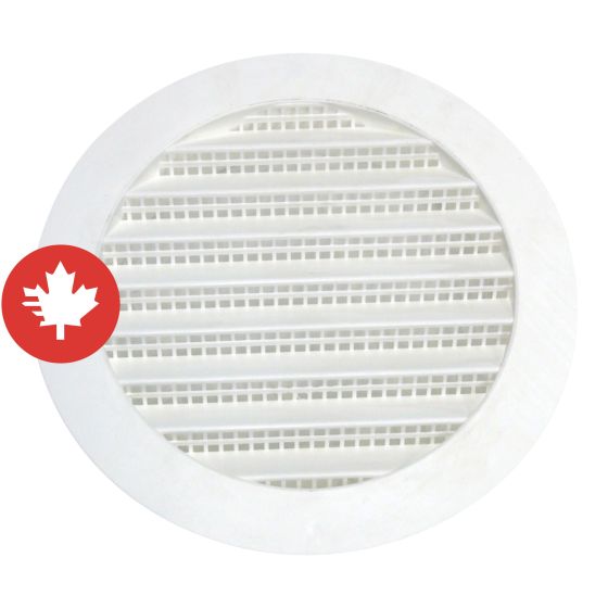 Plastic Round Mini Louver - 3" - White