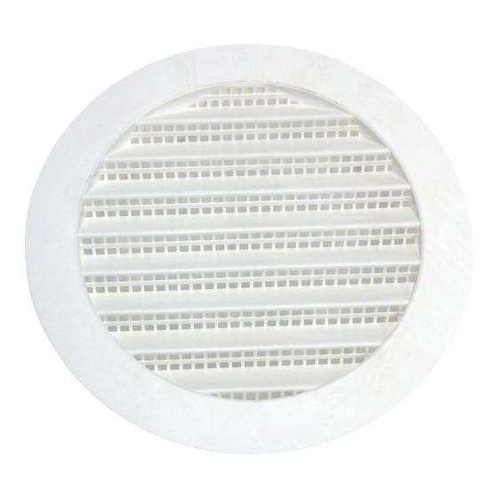 Mini persienne ronde en plastique, 4", blanc
