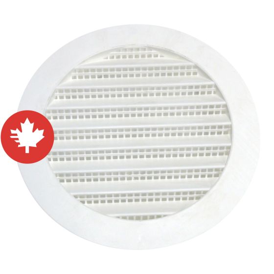 Plastic Round Mini Louver - 5" - White