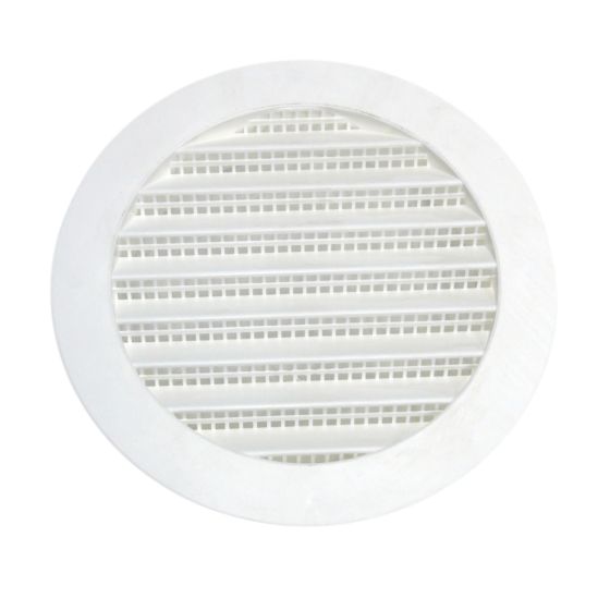 Plastic Round Mini Louver - 6" - White