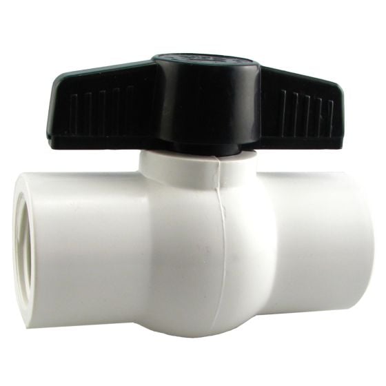 Valve à bille en PVC, 3/4", blanc