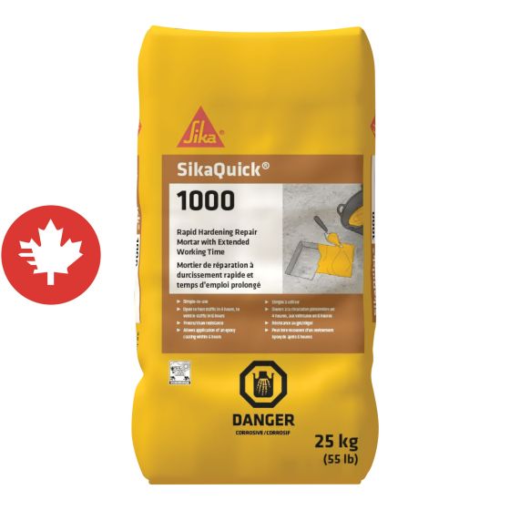 Mortier à durcissement rapide et temps d’emploi prolongé Sika Quick 1000, gris, 25 kg