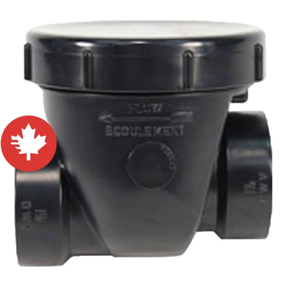 Clapet antiretour ABS-DWV, 1 1/2", femelle, noir