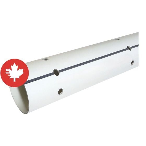 PVC/BNQ drainage pipe, ferrous ochre, white, 4" x 10'