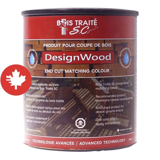Teinture pour bois traité DesignWood, cèdre, 946 ml