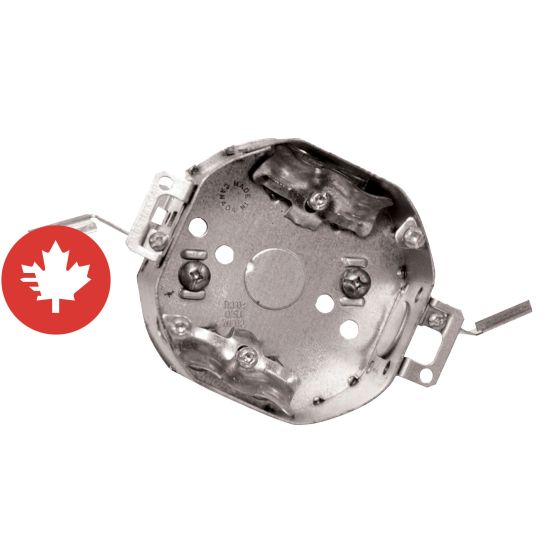 Boîte électrique octogonale avec équerres ajustables