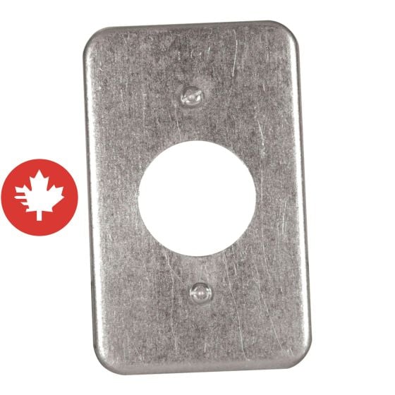 Single receptacle metal cover