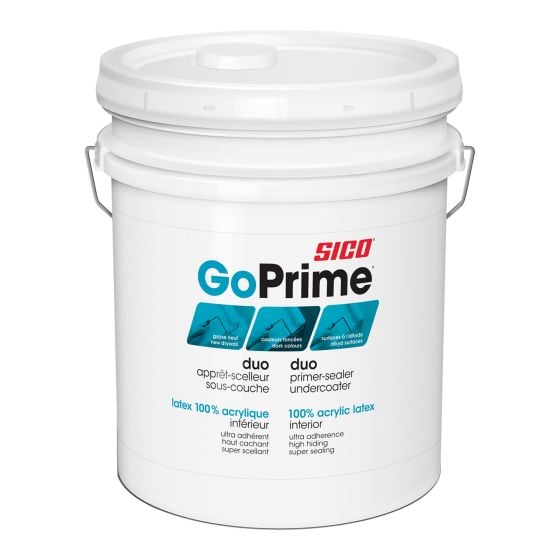 GoPrime Primer-Sealer Undercoater - Duo - 100% Acrylic Latex - Interior - White - 18.9 l