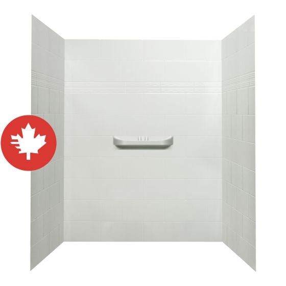 Shower Wall - Supreme - 48" - 3-piece - Acrylic - White