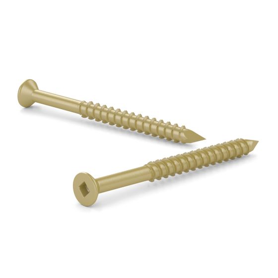 Concrete Screw with Gold Seal Coating - Flat Head - 1/4" x 5" - 6/Pkg