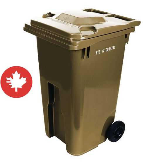 Bac sur roues à prise européenne, 240 l, brun