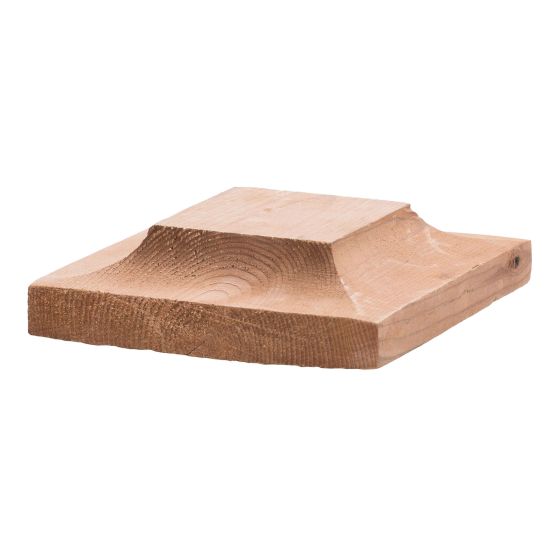 Capuchon en bois traité brun, 1" x 6" x 6"