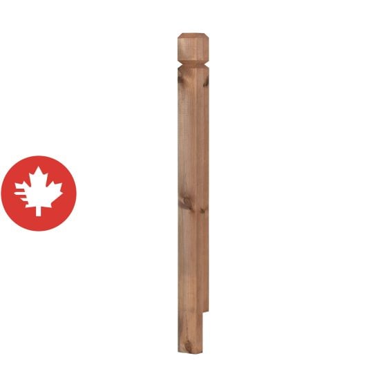 Brown Treated Wood Corner Post - 4" x 4" x 48"