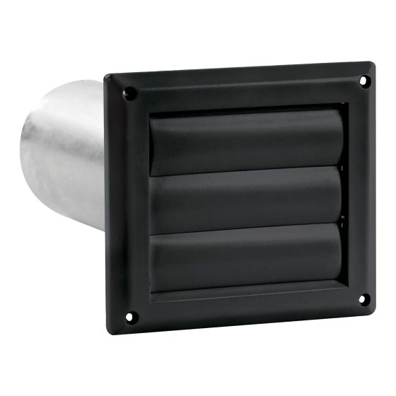 Plastic Louvered Exhaust  - Black - 4"
