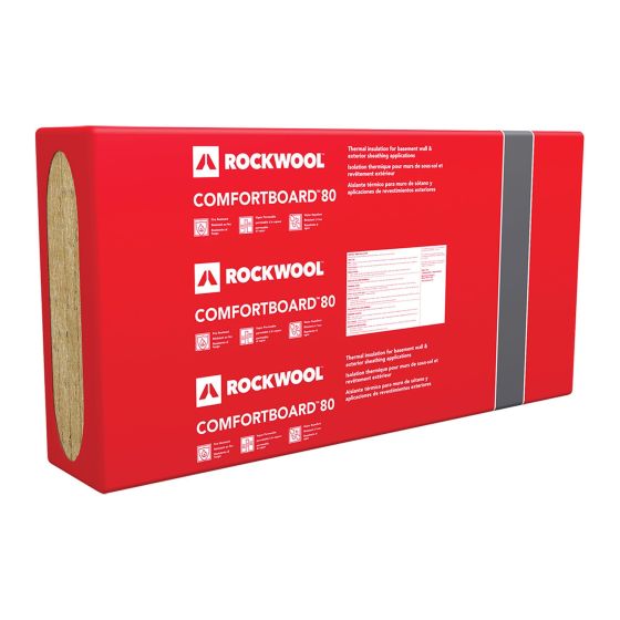 Panneau isolant Rockwool Comfortboard 80, 24" x 48" x 1 1/2", 48 pi²