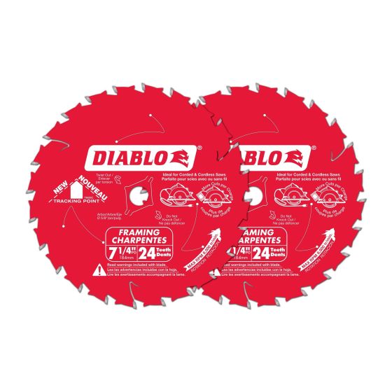 DIABLO Carbide Framing Circular Saw Blades - 7-1/4" - 24 Teeth - 2/Pkg