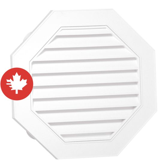 Event de pignon octogonal, 18", blanc