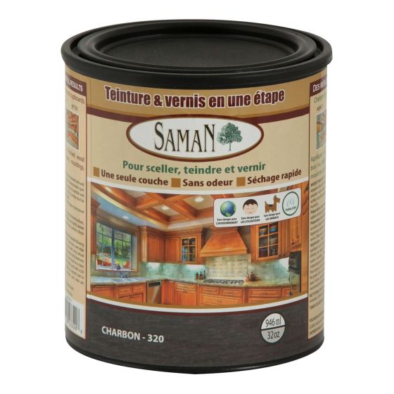 SAMAN Stain and Varnish - Coal - 946 ml