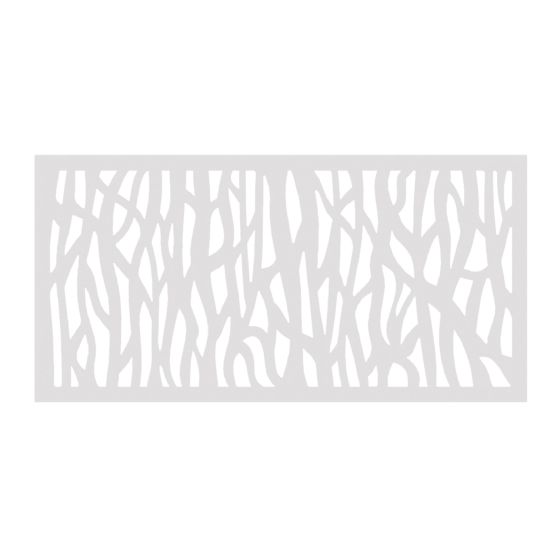Panneau décoratif Sprig, 0,3" x 4' x 2', blanc