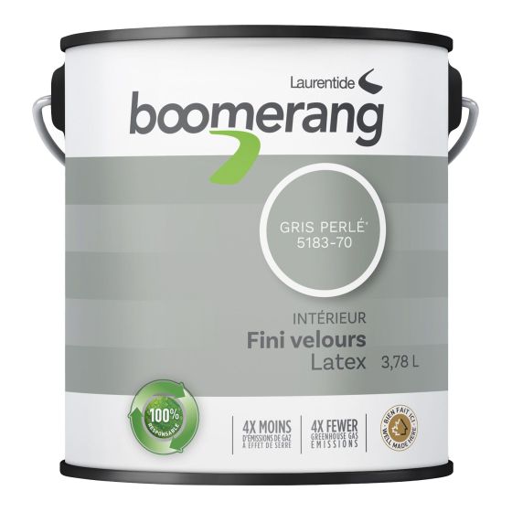 Boomerang Recycled Paint - Velvet Finish - Pearl Grey - 3.78 l
