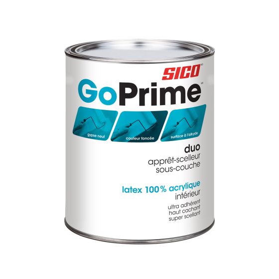 GoPrime Primer-Sealer Undercoater - Duo - 100% Acrylic Latex - Interior - White - 946 ml