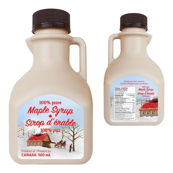 Cruchon à sirop carré en plastique, 500 ml
