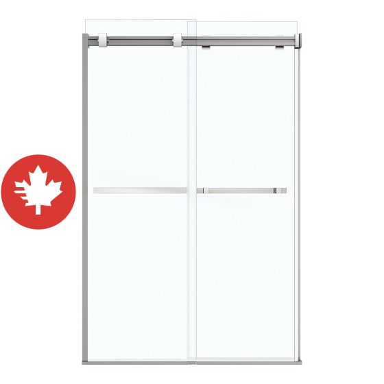 Porte de douche coulissante, Duel, 44"-47" x 70 1/2"-74", verre, chrome