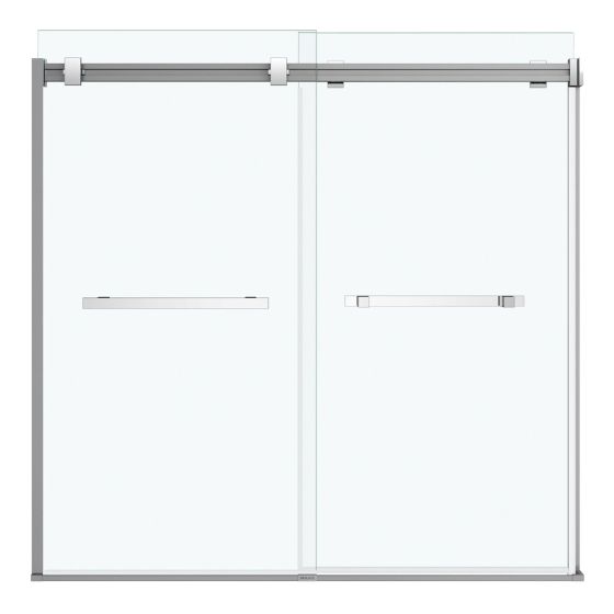Sliding Tub Door - Duel - 56"-59" x 55 1/2" - Glass - Chrome
