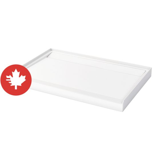 Base de douche, Distinct, 48" x 32", drain arrière-central, blanc