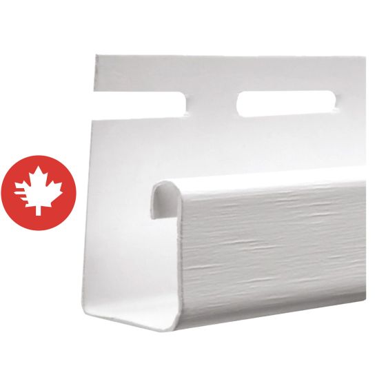 Vinyl J Channel - White - 5/8" x 12’