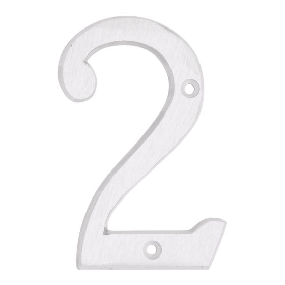 Numéro de maison de style moderne #2, blanc, 3/8" x 6"