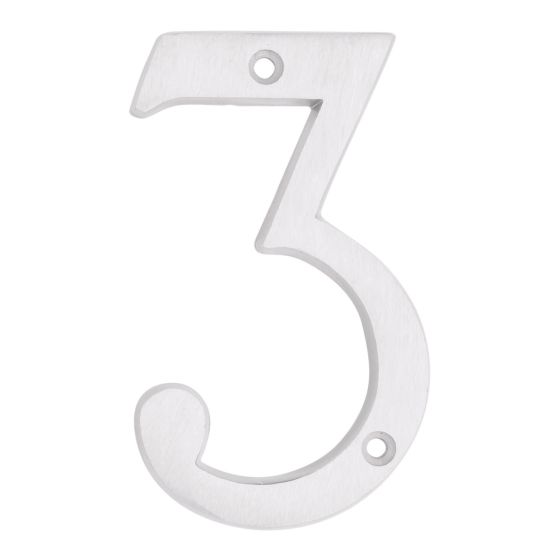 Numéro de maison de style moderne #3, blanc, 3/8" x 6"