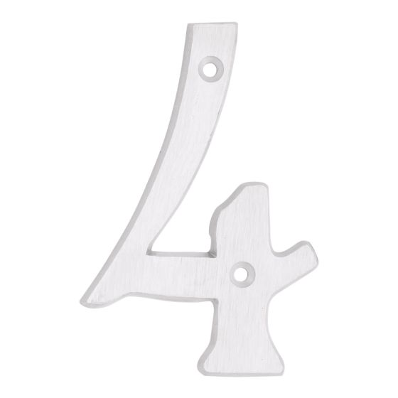 Numéro de maison de style moderne #4, blanc, 3/8" x 6"
