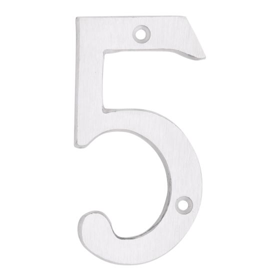 Numéro de maison de style moderne #5, blanc, 3/8" x 6"
