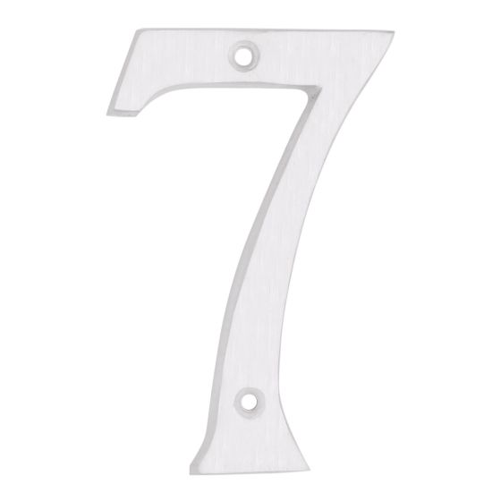 Numéro de maison de style moderne #7, blanc, 3/8" x 6"