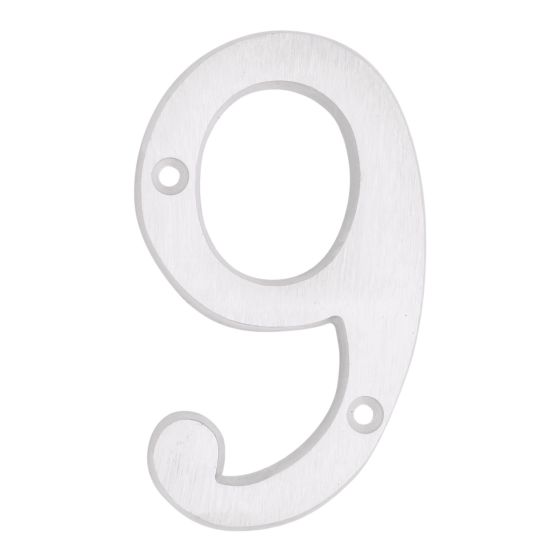 Numéro de maison de style moderne #9, blanc, 3/8" x 6"
