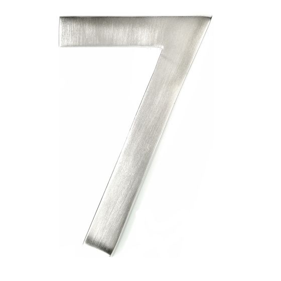 Numéro de maison de style moderne #7, nickel satiné, 1/4" x 3"
