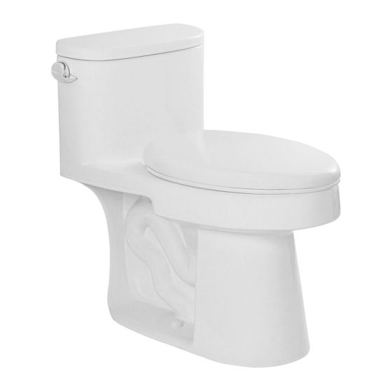 Toilette cuvette allongée, monopièce, chasse vortex, 4,8 l, blanc
