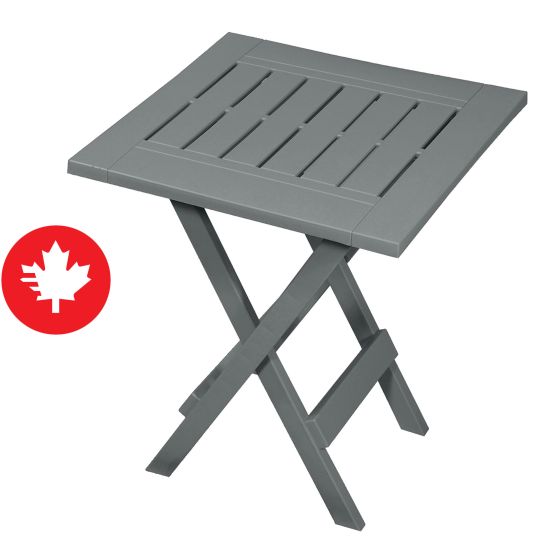 Table d’appoint pliante, 15,25" x 17", gris neutre