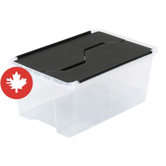 Bac de rangement avec couvercle rabattable
