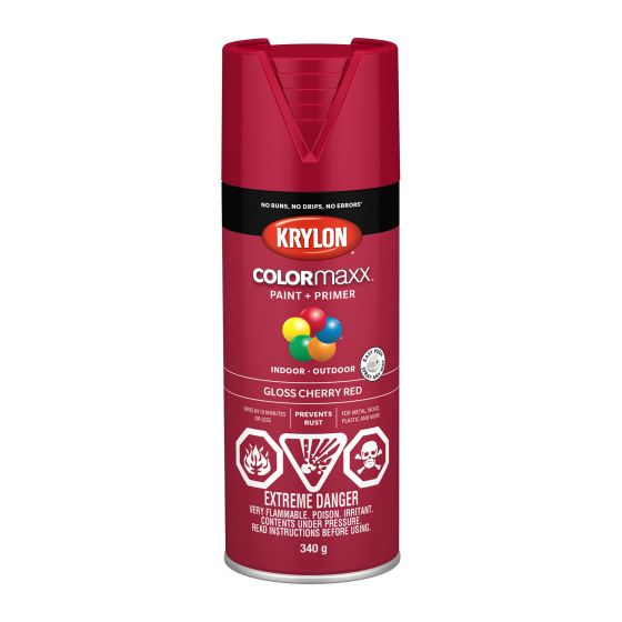Peinture et apprêt Colormaxx, 340 g, rouge cerise, lustré